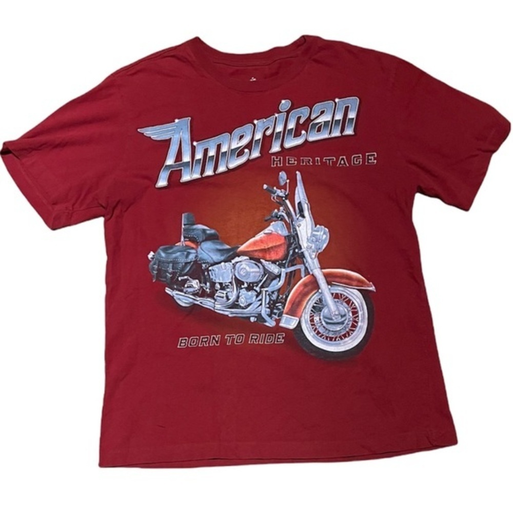 American Heritage Graphic Motorcycle born to ride Tshirt Size Medium